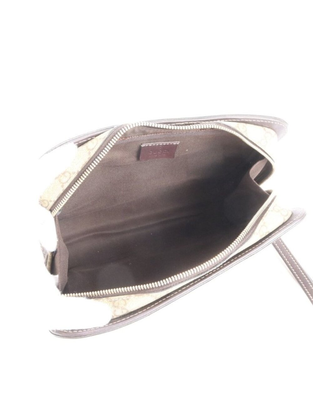 ★SOLD★ Gucci GG Supreme Leather Clutch Pouch Brown Ewe - Picture 7 of 9